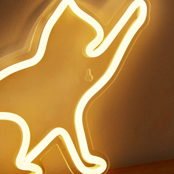 Cat LED Neon Sign Warm White USB Night Light for Kids Room Wall Decor  Gift - Picture 6 of 6